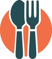 Spoon and fork logo design vector