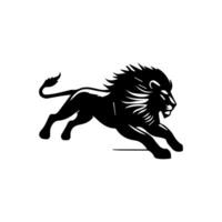 the lion logo runs black and white vector