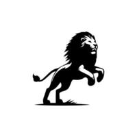 the lion logo runs black and white vector