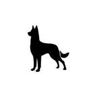 silhouette of dog on white background vector