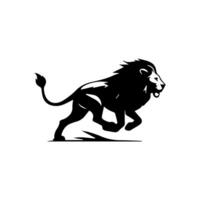 the lion logo runs black and white vector