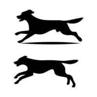 silhouette of dog on white background vector