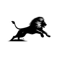 the lion logo runs black and white vector