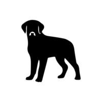 silhouette of dog on white background vector