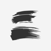 Black paint brush stroke, ink splatter and artistic design elements. Dirty watercolor texture, box, frame, grunge background, splash or creative shape vector