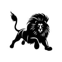 the lion logo runs black and white vector