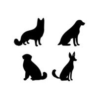 silhouette of dog on white background vector