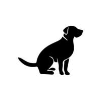 silhouette of dog on white background vector