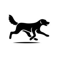 silhouette of dog on white background vector