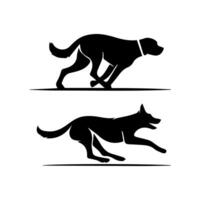 silhouette of dog on white background vector