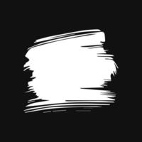 White paint brush stroke, ink splatter and artistic design elements. Dirty watercolor texture, box, frame, grunge background, splash or creative shape vector