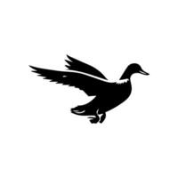 Silhouette of wild and domestic duck vector