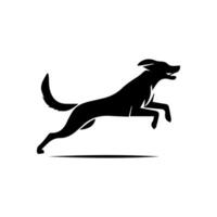 silhouette of dog on white background vector