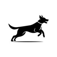 silhouette of dog on white background vector