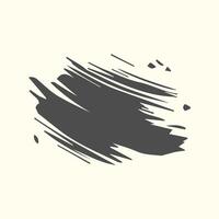 Black paint brush stroke, ink splatter and artistic design elements. Dirty watercolor texture, box, frame, grunge background, splash or creative shape for social media. Abstract drawing. vector