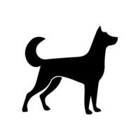 silhouette of dog on white background vector