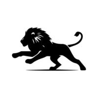 the lion logo runs black and white vector