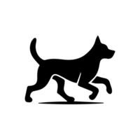 silhouette of dog on white background vector