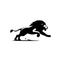 the lion logo runs black and white vector