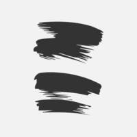 Black paint brush stroke, ink splatter and artistic design elements. Dirty watercolor texture, box, frame, grunge background, splash or creative shape for social media. Abstract drawing. vector