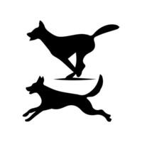 silhouette of dog on white background vector