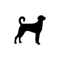 silhouette of dog on white background vector