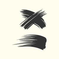 Black paint brush stroke, ink splatter and artistic design elements. Dirty watercolor texture, box, frame, grunge background, splash or creative shape for social media. Abstract drawing. vector