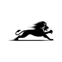 the lion logo runs black and white vector