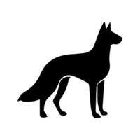 silhouette of dog on white background vector