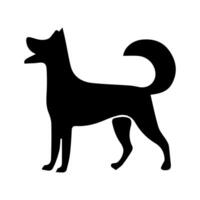 silhouette of dog on white background vector