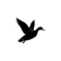 Silhouette of wild and domestic duck vector