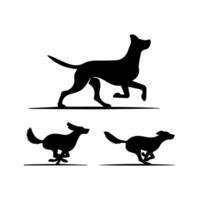 silhouette of dog on white background vector