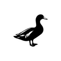 Silhouette of wild and domestic duck vector