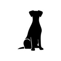 silhouette of dog on white background vector