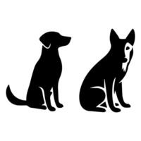 silhouette of dog on white background vector