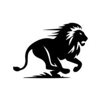 the lion logo runs black and white vector