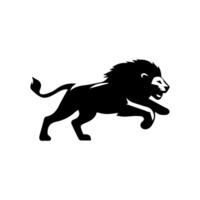 the lion logo runs black and white vector