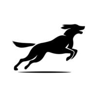 silhouette of dog on white background vector