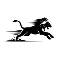 the lion logo runs black and white vector