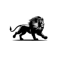 the lion logo runs black and white vector