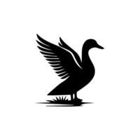 Silhouette of wild and domestic duck vector