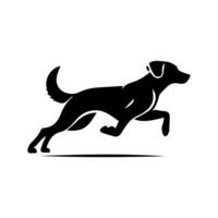 silhouette of dog on white background vector