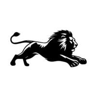 the lion logo runs black and white vector