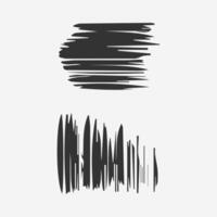 Black paint brush stroke, ink splatter and artistic design elements. Dirty watercolor texture, box, frame, grunge background, splash or creative shape vector