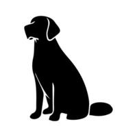 silhouette of dog on white background vector