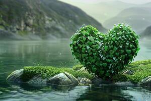 heart are revived, nature, green, 3d concept photo
