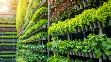 Vertical farming and hydroponics real photo