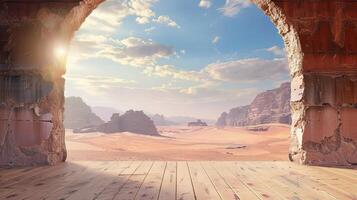 3d stage in the desert background photo