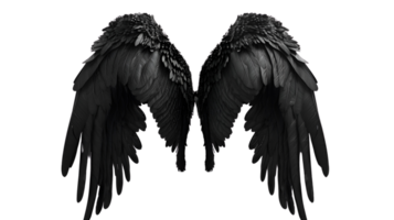 realistisch Stil schwarz Engel Flügel Nein Hintergrund perfekt zum drucken auf Nachfrage T-Shirt Design anwendbar zu irgendein Kontext png