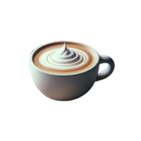 Cup of capuccino coffee on transparent background png